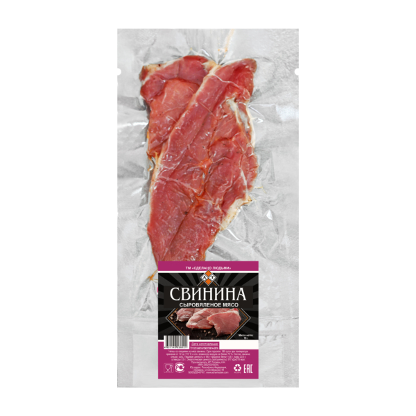 Сыровяленая свинина: мясные чипсы в вакуумном пакете 70 г